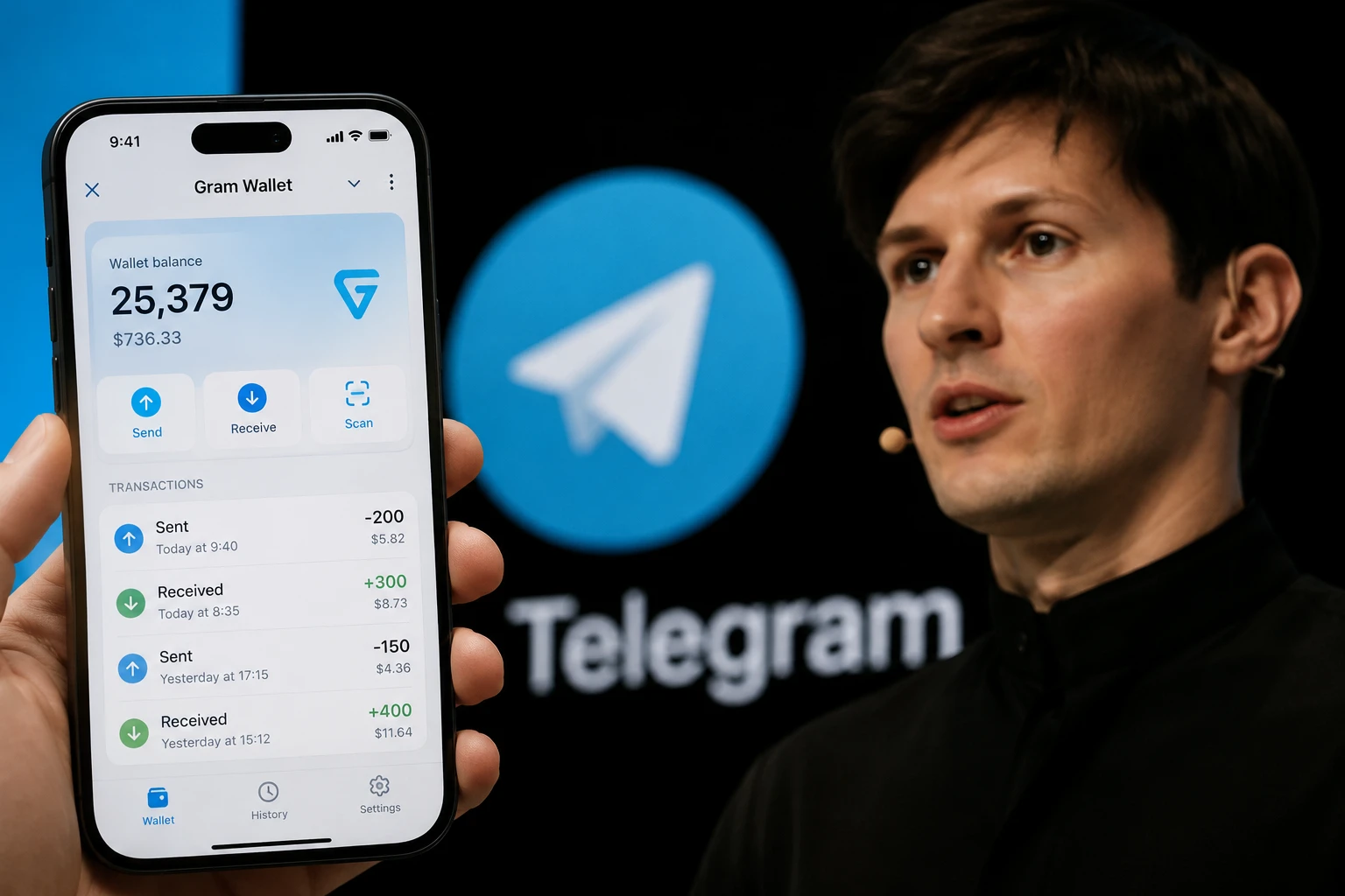 Павел Дуров запускает встроенный Gram-кошелек в Telegram